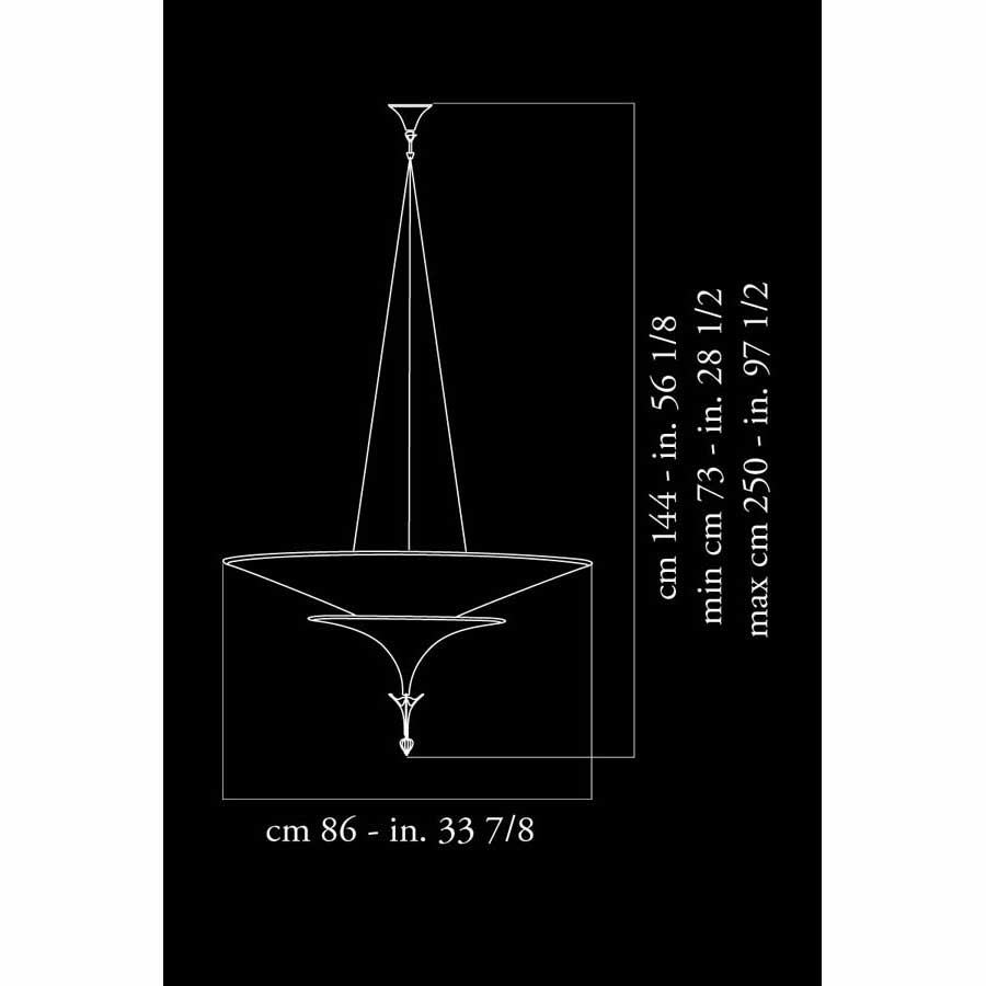 Fortuny 086CAR-1 Icaro 2 Tiers Glass Suspended Fibre Lamp Additional Lamp 6