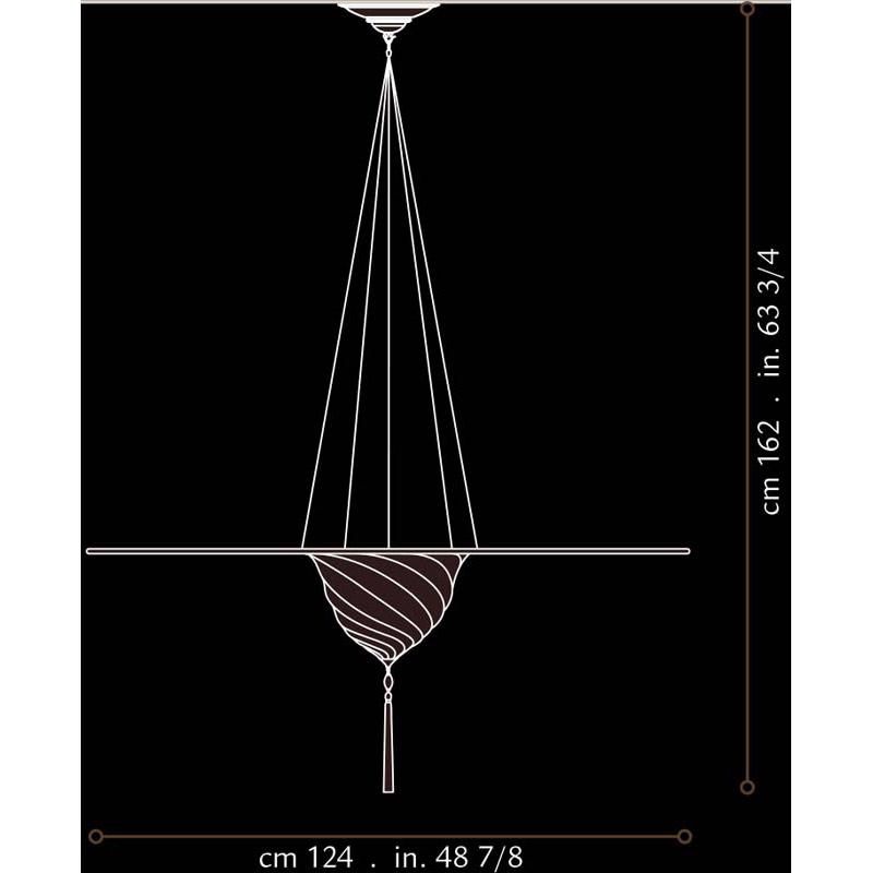Fortuny 124-SD-3 Samarkanda Plain Silk with Disk Suspended - 48-7/8" - Seginus Lighting