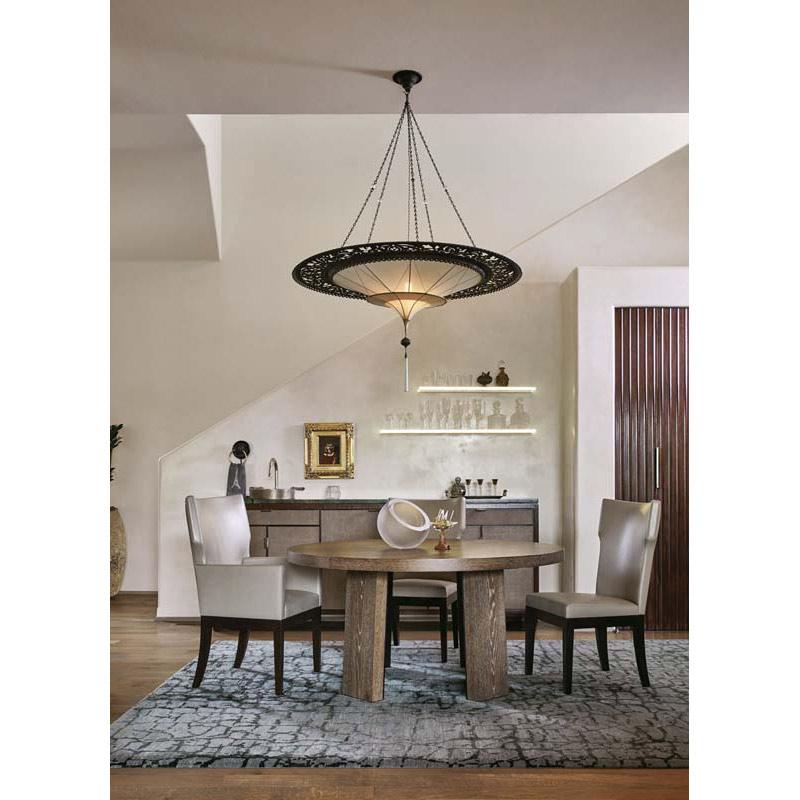 Fortuny 125-SHC-3 Silk Scheherazade 2 Tiers Plain Suspended with Metal Ring - 49-1/4" - Seginus Lighting