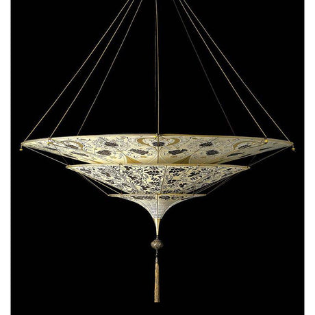Fortuny 126-SH-1 Scheherazade 3 Tiers in Decorated Silk Suspended - 49-3/8"