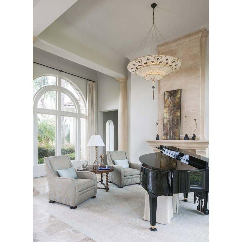 Fortuny 126-SH-1 Scheherazade 3 Tiers in Decorated Silk Suspended - 49-3/8"