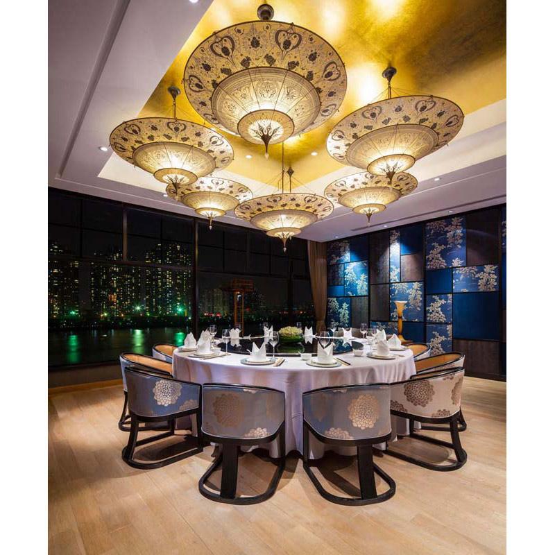 Fortuny 126-SH-1 Scheherazade 3 Tiers in Decorated Silk Suspended - 49-3/8"