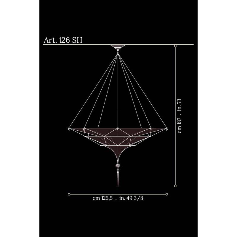 Fortuny 126-SH-1 Scheherazade 3 Tiers in Decorated Silk Suspended - 49-3/8" - Seginus Lighting