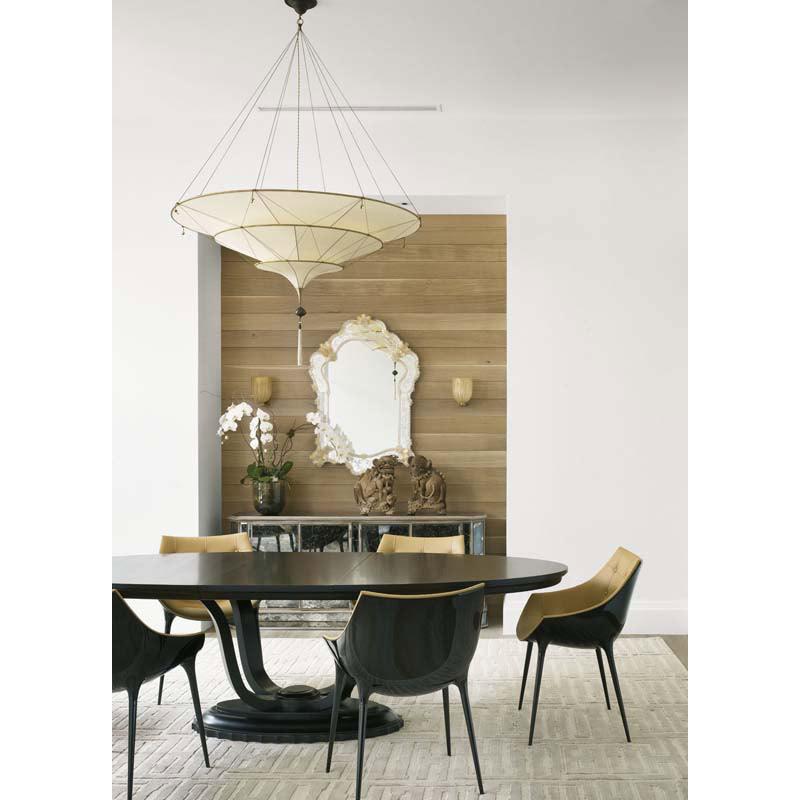 Fortuny 126-SH-3 3 Tiered Scheherazade in Plain Silk Suspended Plain - 49-3/8"