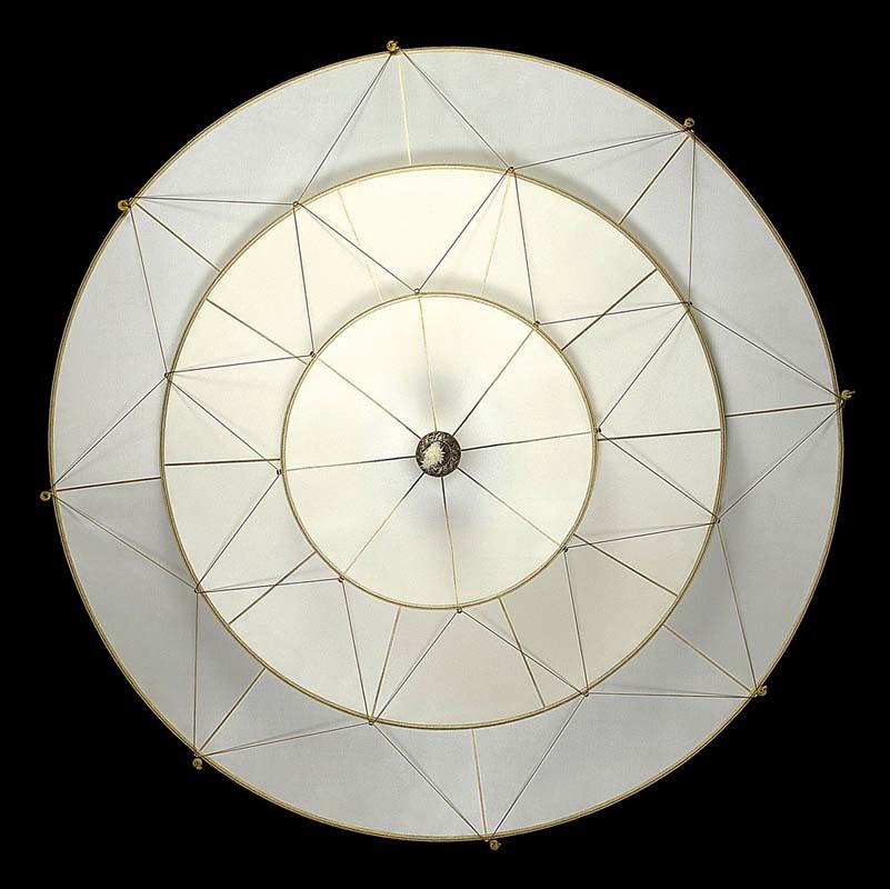 Fortuny 126-SH-3 3 Tiered Scheherazade in Plain Silk Suspended Plain - 49-3/8" - Seginus Lighting