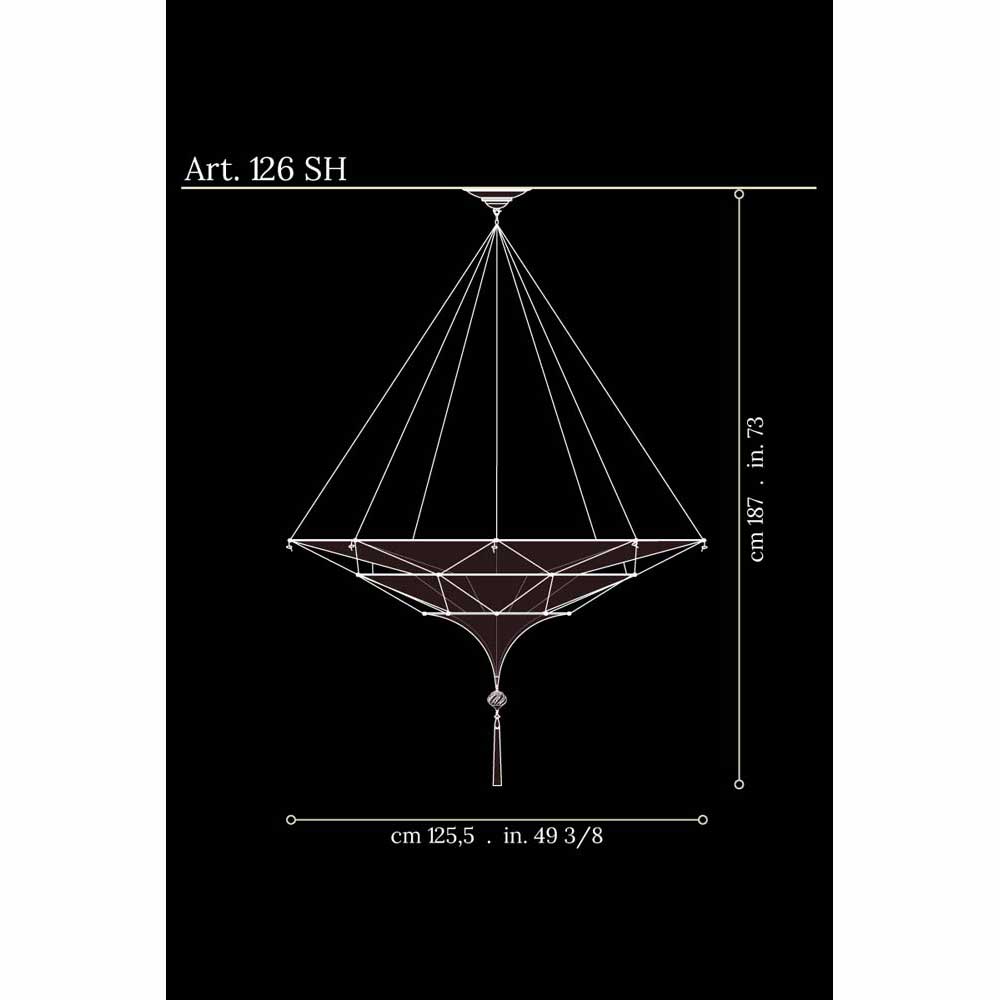 Fortuny 126-SH-4 3 Tiers Scheherazade in Plain Silk Flush Mounted - 49-3/8" Additional Image 2