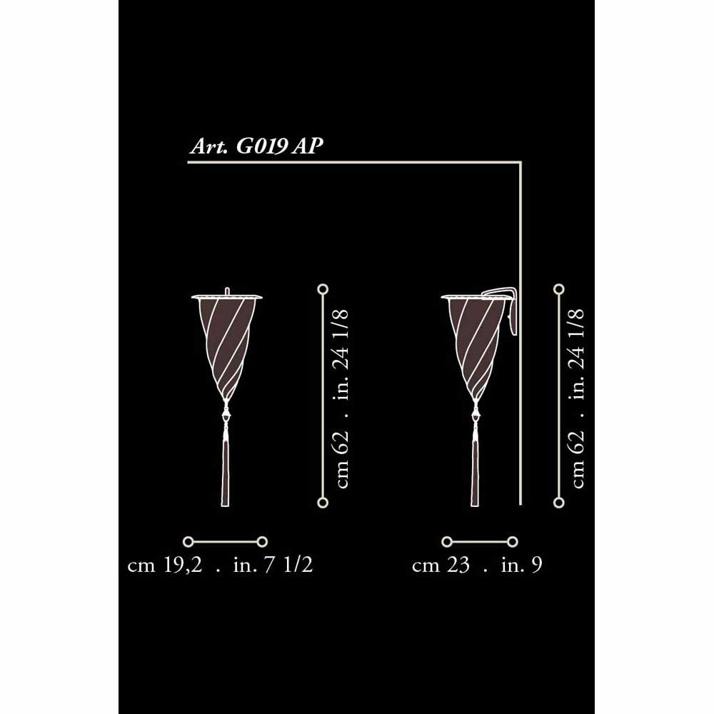 Fortuny G-019-AP-1 Glass Cesendello Applique - 7-1/2" Additional Image 2