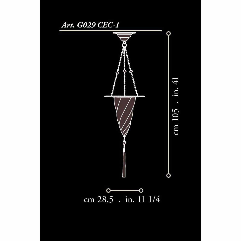 Fortuny G-029-CEC-1 Glass Cesendello Ceiling with Metal Ring - 11-1/4" Additional Image 2