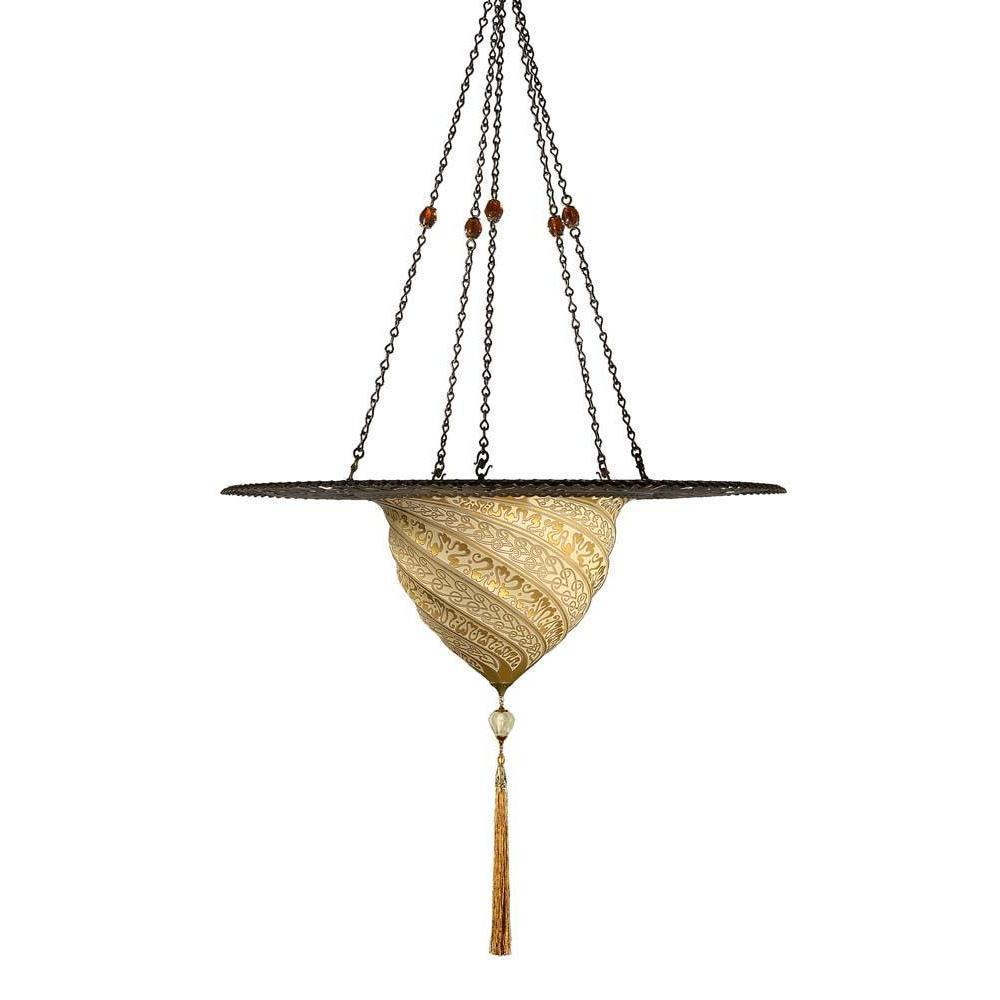 Fortuny G-069SKC-1 Glass Samarkanda Suspended with Metal Ring - 27-1/4"