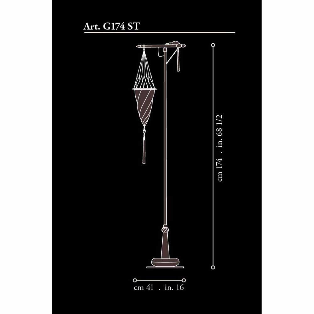 Fortuny G-174-ST-1 Glass Cesendello Floor Lamp - 68-1/2" Additional Image 3