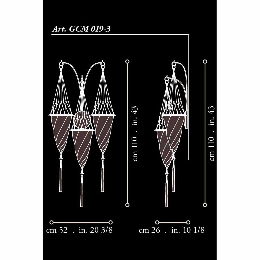 Fortuny G-CM-019-3 Glass Cesendello Triple Arc Wall - 7-1/2" Additional Image 2