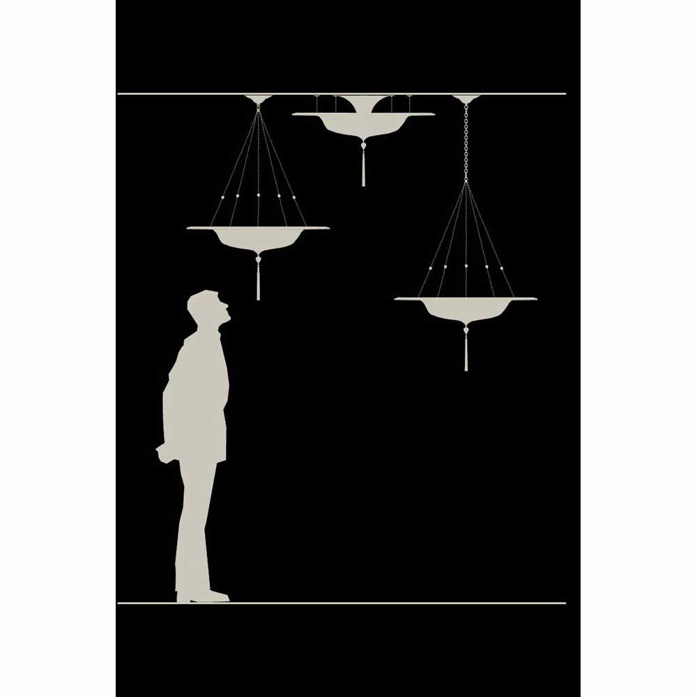 Fortuny G084SAC-1 Small Glass Scudo Saraceno Suspended with Metal Ring - 33" Additional Image 4