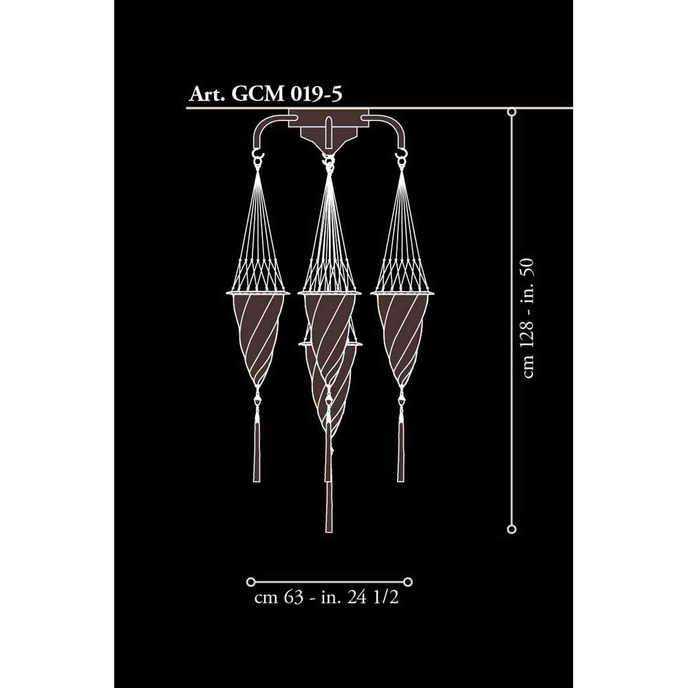 Fortuny GCM019-5-CL Cesendello Ceiling Chandelier Classic Pattern 40W Lamp - 7-1/2" Additional Image 3