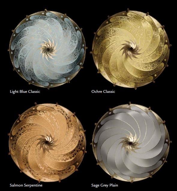 Fortuny 050-SA-3 Small Scudo Saraceno Plain Silk Suspended - 19-3/4" - Seginus Lighting