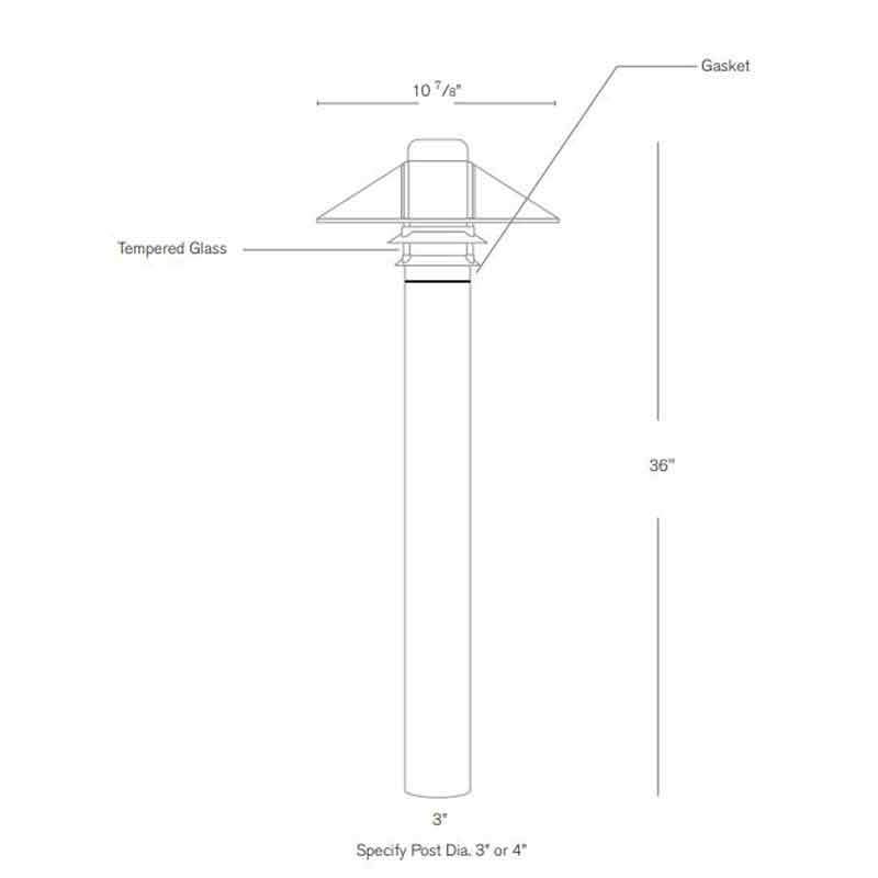 SPJ Lighting SPJ-155-B-3 6W LED 3 Inch Diameter Post Bollard