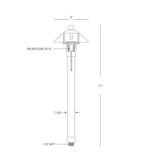 SPJ Lighting SPJ-HPL-5-PETITE-LED 2W Solid Brass Petite Pathway Light