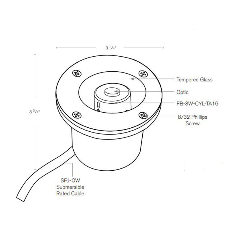 SPJ Lighting SPJ13-14FM-6W 6W LED Brass Underwater Light
