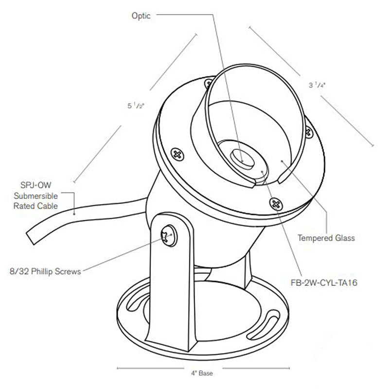 SPJ Lighting SPJ13-14S-2W 2W LED Brass Underwater Light