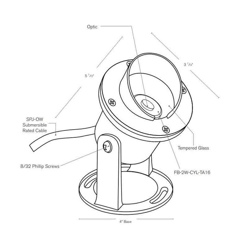 SPJ Lighting SPJ13-14S 8W LED Brass Underwater Light 12V