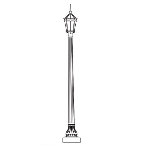 SPJ Lighting SPJ26-15 Fluted Brass Post with Base