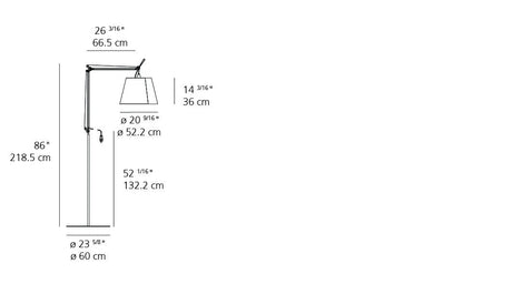 Tolomeo Outdoor Floor LED 23W 30K Dim Aluminium W/21 Inch Diffuser Weave Black Additional Image 1
