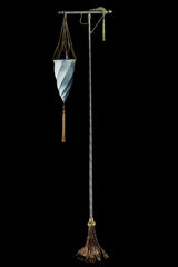 Fortuny 174-ST-1 Floor Lamp Decorated Silk Shade - 68 1/2" - Seginus Lighting