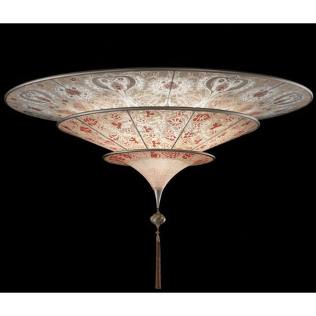 Fortuny G120SH-2 RF FM Scheherazade 3 Tiers Glass Lamp Floral Flush Mount 47.2" 