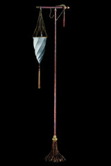 Fortuny 174-ST-1 Floor Lamp Decorated Silk Shade - 68 1/2" - Seginus Lighting
