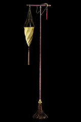 Fortuny 174-ST-1 Floor Lamp Decorated Silk Shade - 68 1/2" - Seginus Lighting