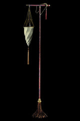 Fortuny 174-ST-1 Floor Lamp Decorated Silk Shade - 68 1/2" - Seginus Lighting
