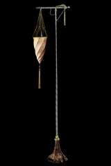 Fortuny 174-ST-1 Floor Lamp Decorated Silk Shade - 68 1/2" - Seginus Lighting