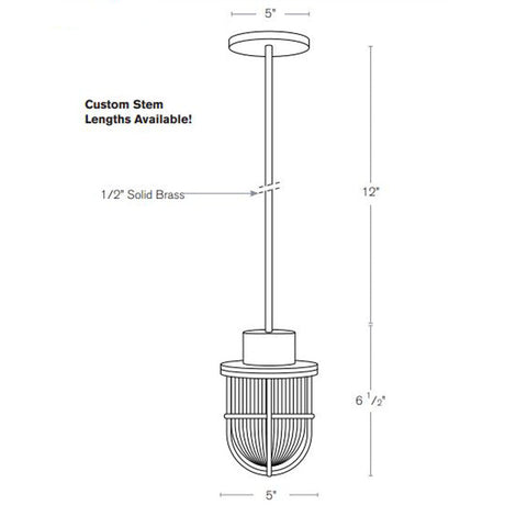 SPJ Lighting SPJ-NS-PM5-ST Nautical Pendant Mount 10W LED 120V