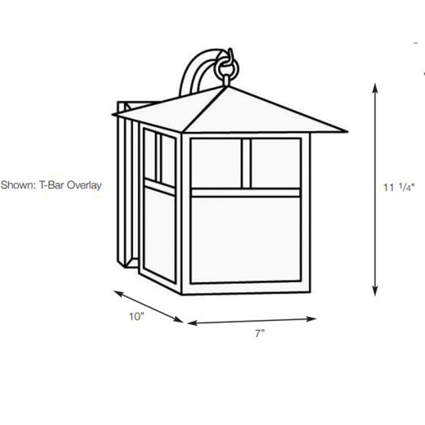SPJ Lighting SPJ38-06A 11-1/4 Inch Wall Arm (Curved) 120V Lantern-Accessory-Image