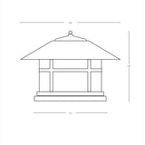 SPJ Lighting SPJ43-06A 8W 14 Inch Dia.Round Column Mount Lantern