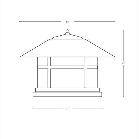 SPJ Lighting SPJ43-06A 8W 14 Inch Dia.Round Column Mount Lantern