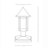 SPJ Lighting SPJ44-01C 8W 18 Inch Column Mount Lantern