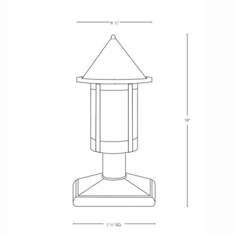 SPJ Lighting SPJ44-01C 8W 18 Inch Column Mount Lantern