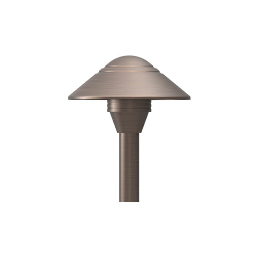 Lite the Nite Path Light Brass 6 Inch Dome 3.6W 12/24V AC/DC Dimmable LED 18 Inch Stem