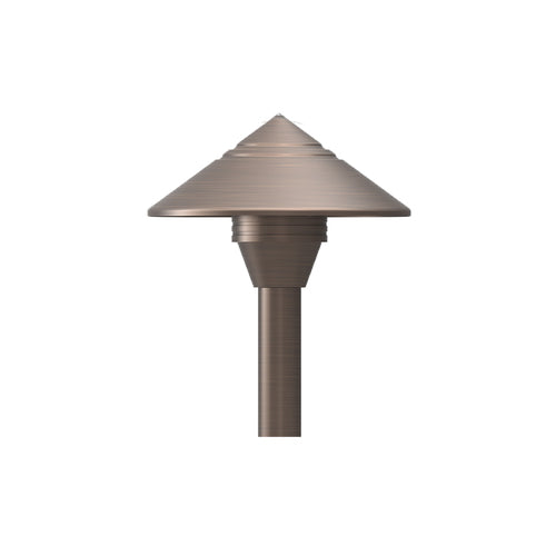 Lite the Nite Path Light Brass 6 Inch Cone 3.6W 12/24V AC/DC Dimmable LED 18 Inch Stem
