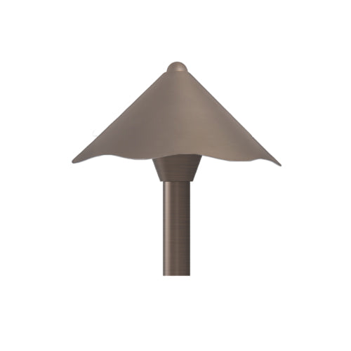 Lite the Nite Path Light Brass 8 Inch Deep Cone 3.6W 12/24V AC/DC Dimmable LED 18 Inch Stem