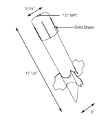 SPJ SPJ19-03-SP-RB Perma Post with Brass Cap