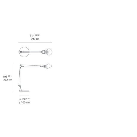 Artemide 1532155A Tolomeo XXL LED 55W 30K 90CRI Aluminum with Base 120V Floor Light