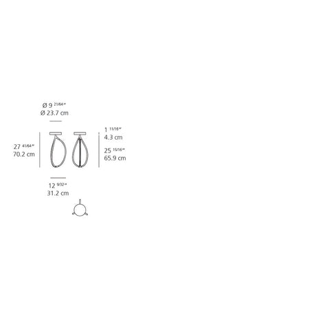 Artemide 155408A 120V 26W LED Arrival 70 Ceiling Light