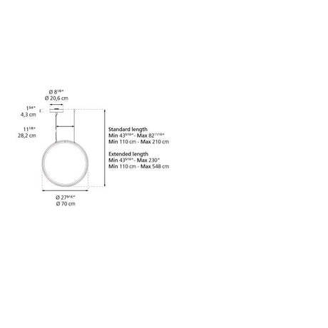 Artemide 1992038A Discovery Vert 70 Suspension LED 41W 30K 90CRI Dimmable 2-Wire/0-10V Black Additional Image 1