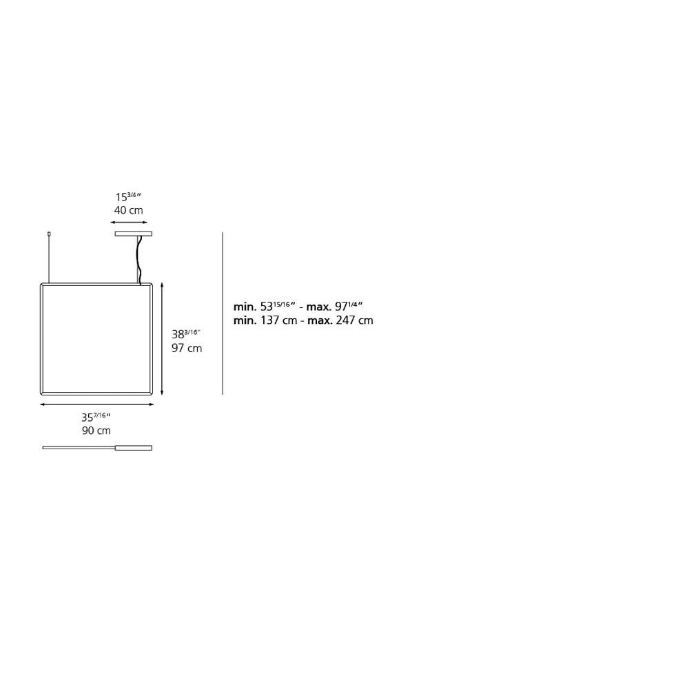 Artemide 20040 Discovery Space 90X90 Suspension LED 30W 90CRI 30K 120V Additional Image 3