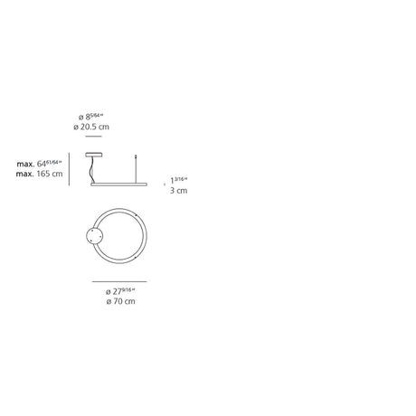 Artemide Ripple LED 25W 70 Suspension Light