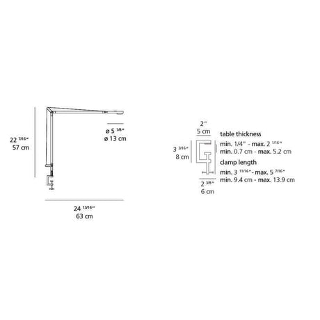 Artemide DEM2022 Demetra Professional 12W LED Dimmable Matte Black Table Light with Clamp - Seginus Lighting