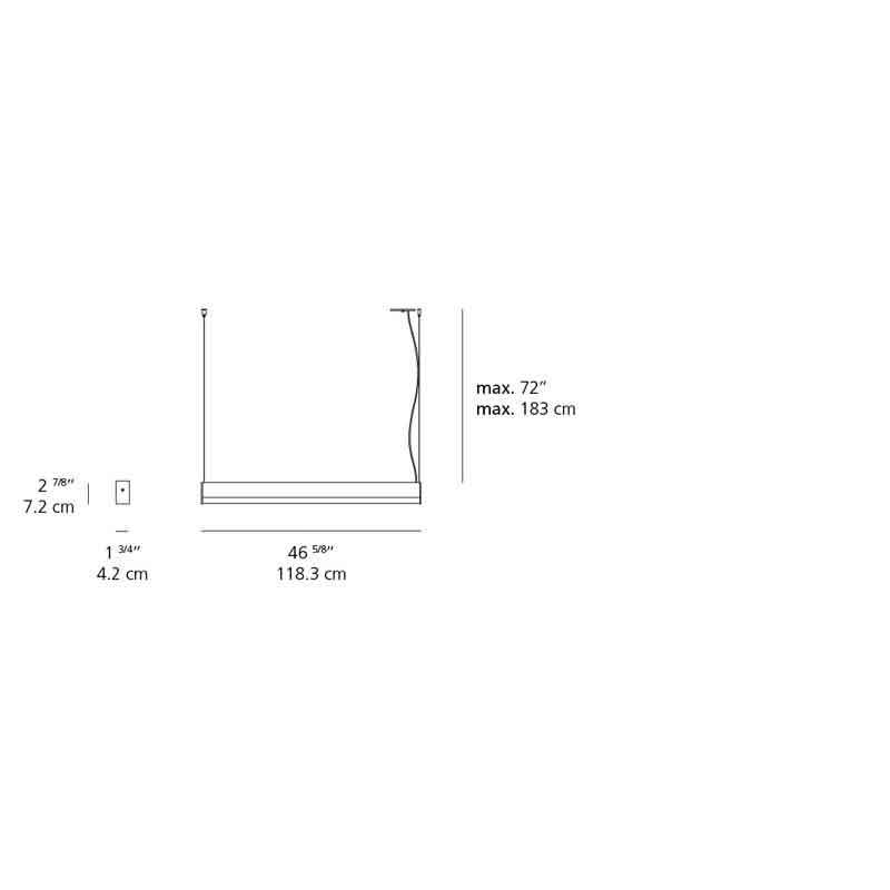 Artemide RDLBCSB9306A Ledbar 2-Wire Dimmable Suspension Square Direct/Indirect LED Light 120V - Seginus Lighting