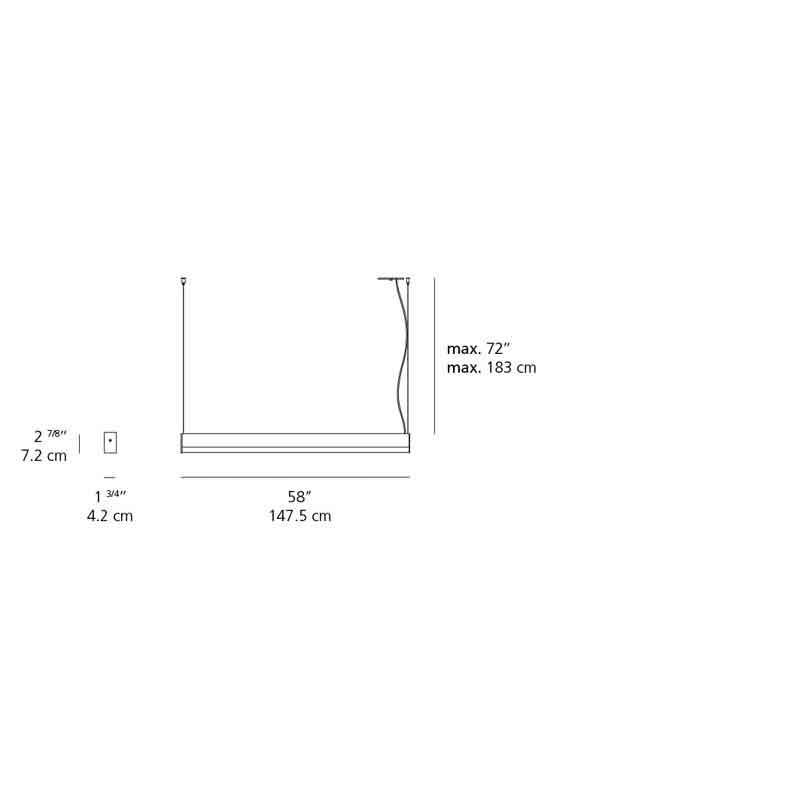 Artemide RDLBCSB9306A Ledbar 2-Wire Dimmable Suspension Square Direct/Indirect LED Light 120V - Seginus Lighting