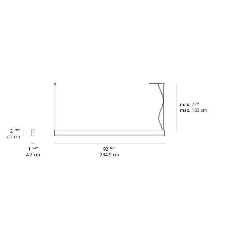 Artemide RDLBCSB9306A Ledbar 2-Wire Dimmable Suspension Square Direct/Indirect LED Light 120V - Seginus Lighting